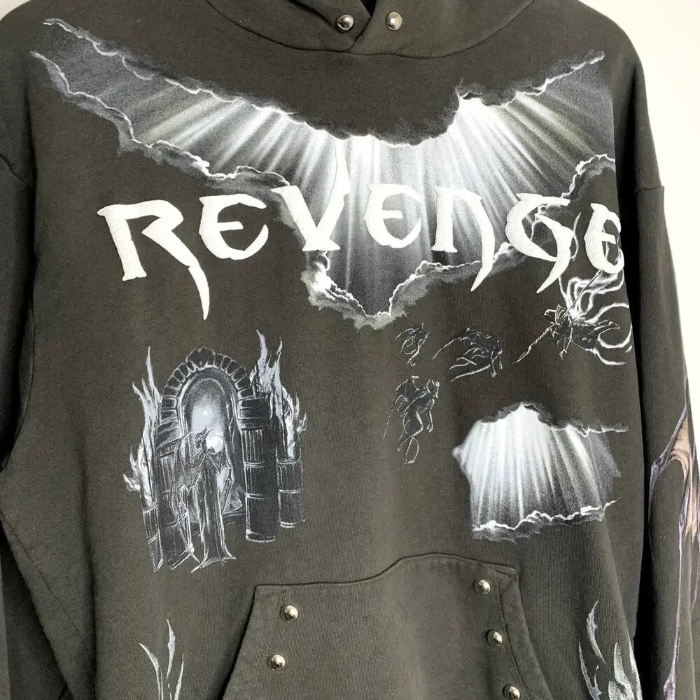 Revenge x Diablo 4 Hoodie Men’s Medium Made In The USA Black Graphic